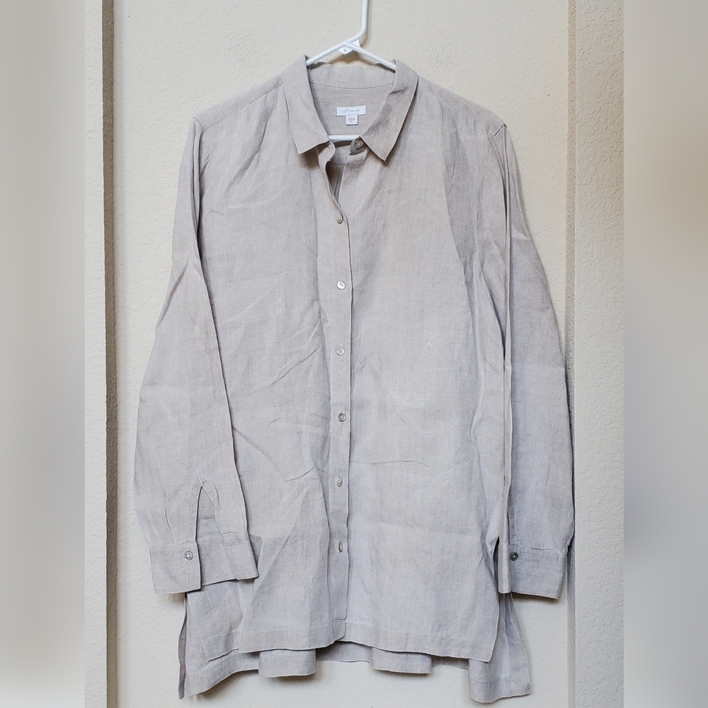 J. Jill Tan 100% Linen Tunic. Size XL